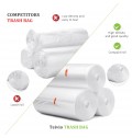 440 Counts Strong Trash Bags Garbage Bags by Teivio, Bathroom Trash Can Bin Liners, Small Plastic Bags for home office kitchen (1.2 Gallon)